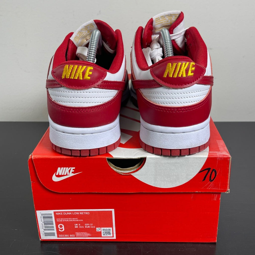 Nike Dunk Low USC 9 (Moderately Worn Pre-Owned)NikeWhite/Gym Red-Yellow - Image 4