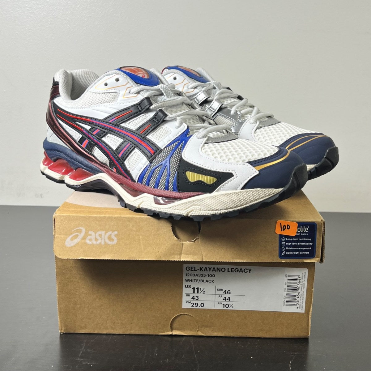 ASICS Gel-Kayano Legacy White Black Red Blue 11.5 (Lightly Worn Pre-Owned)ASICSWhite/Black - Image 1