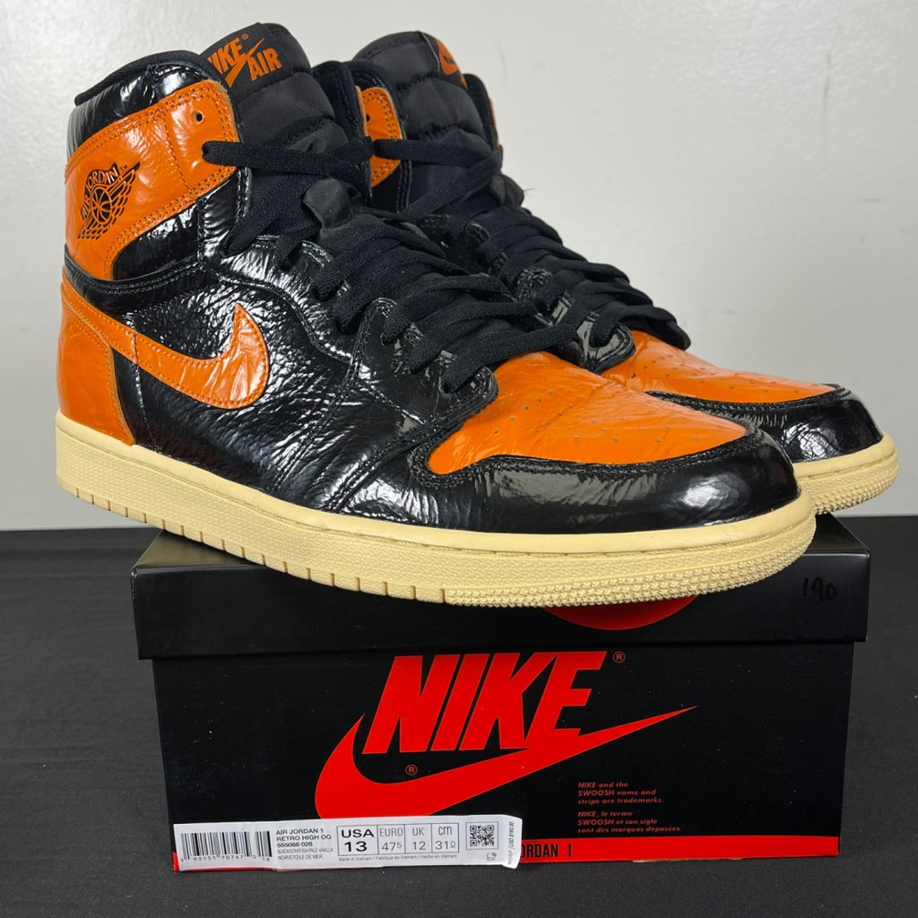 Jordan 1 Retro High Shattered Backboard 3.0 13 (Moderately Worn Pre-Owned)JordanBlack/Pale Vanilla-Starfish - Image 1