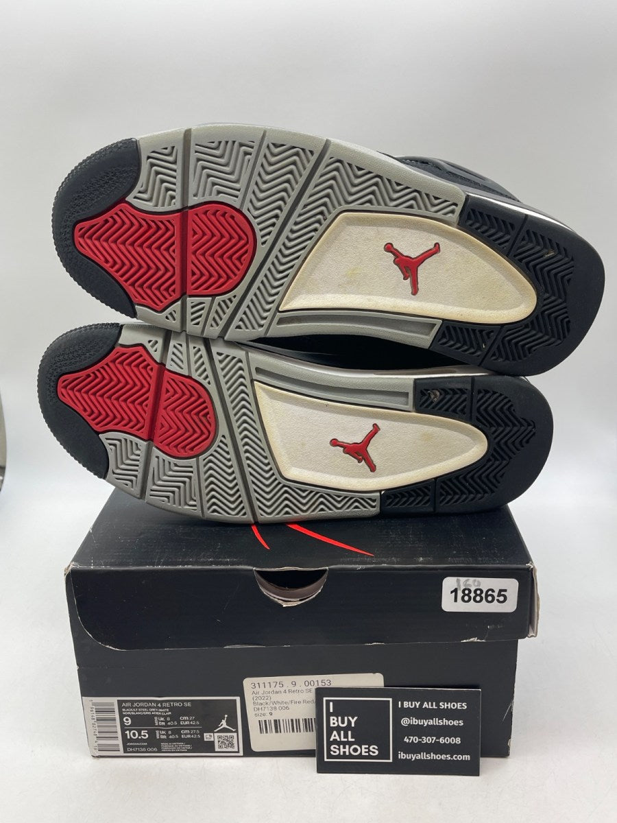 Jordan 4 Retro SE Black Canvas 9 (Heavily Worn Pre-Owned) - Image 7