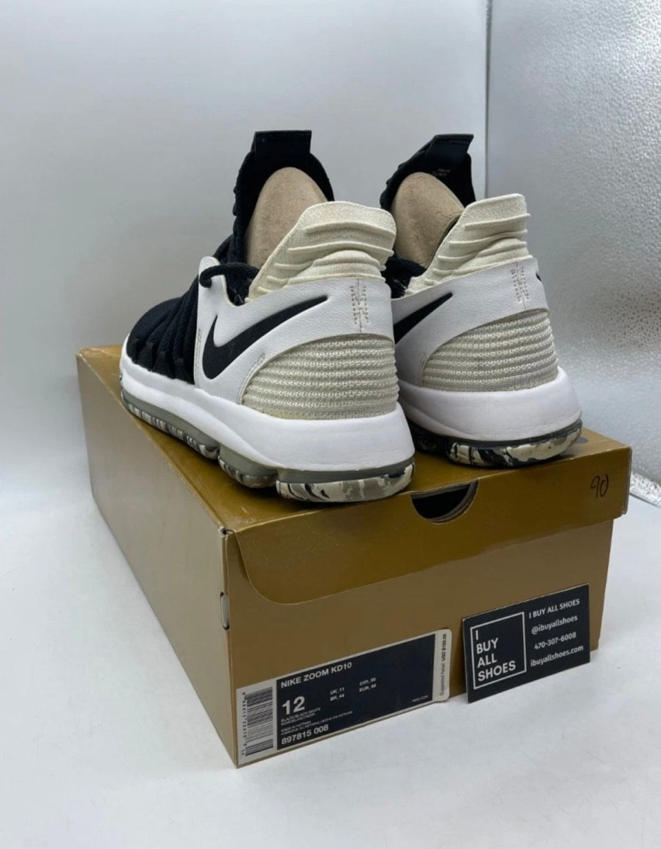 Nike KD 10 Black White 12 (Lightly Worn Pre-Owned)NikeBlack/Black-White - Image 4