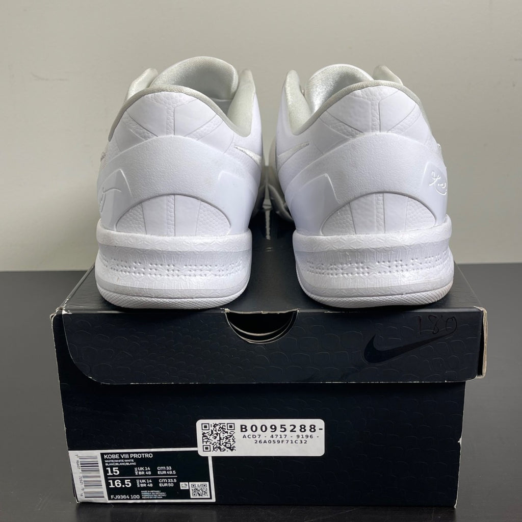 Nike Kobe 8 Protro Halo 15 (Moderately Worn Pre-Owned)NikeWhite/White-White - Image 3