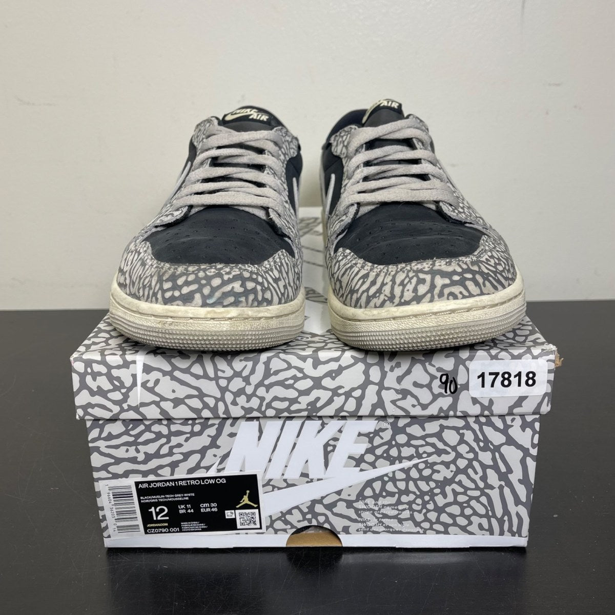 Jordan 1 Retro Low OG Black Cement (Size 12) - Image 2
