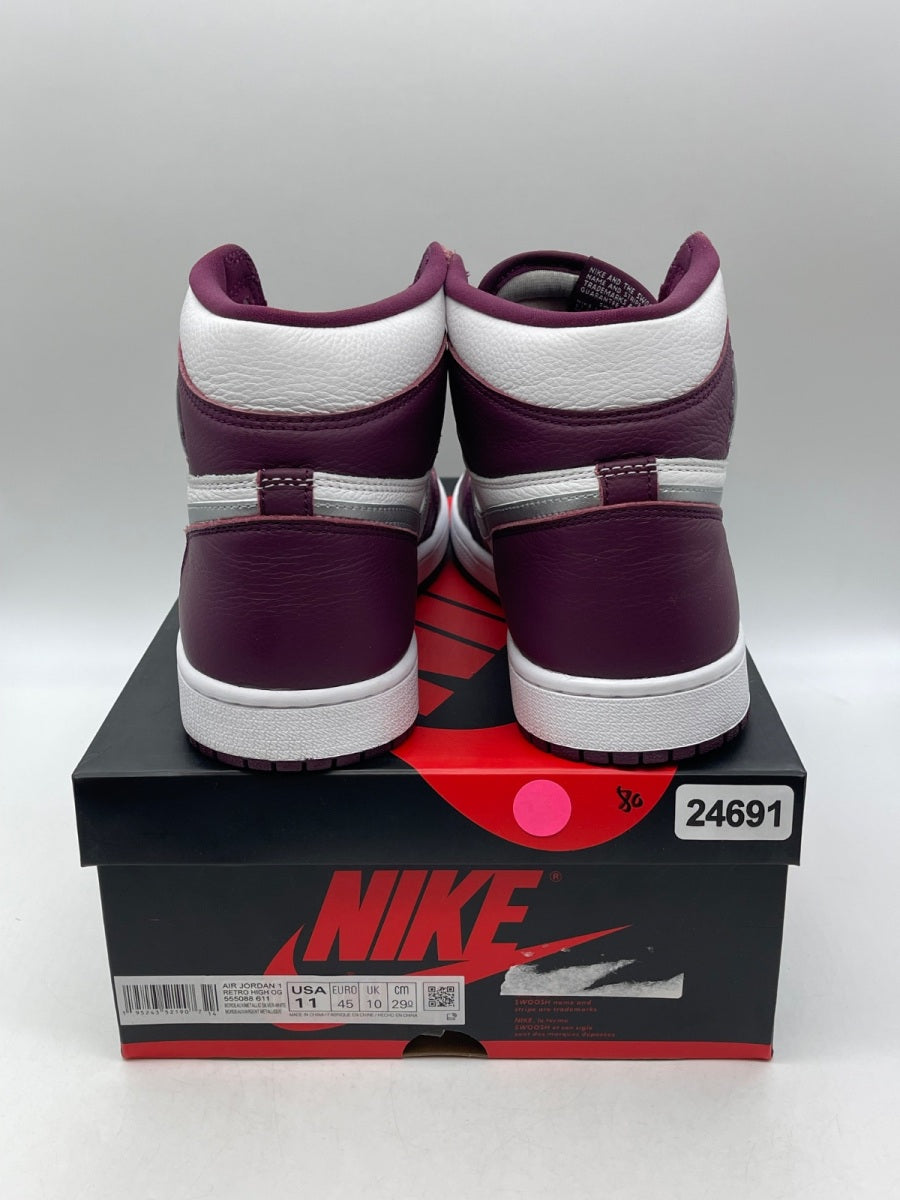 Jordan 1 Retro High OG Bordeaux 11 (Moderately Worn Pre-Owned)JordanBordeaux/White-Metallic Silver - Image 3
