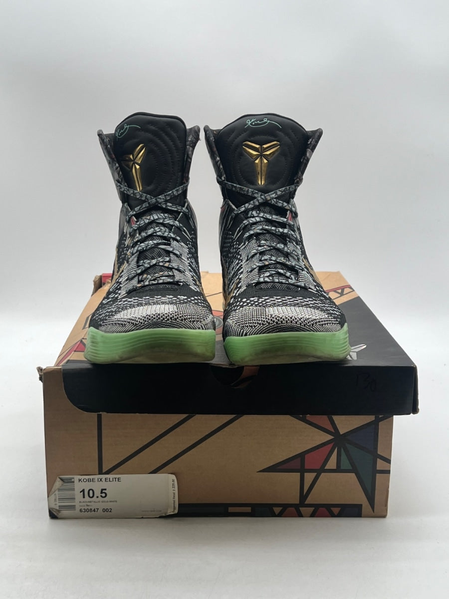 Nike Kobe 9 Elite NOLA Gumbo League Maestro 10.5 (Lightly Worn Pre-Owned)NikeBlack/Metallic Gold-White - Image 2