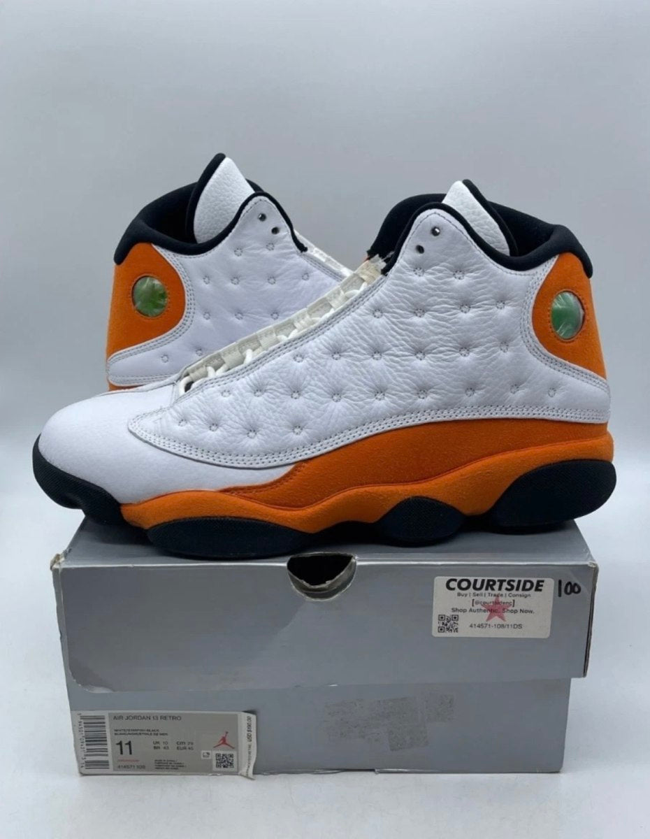 Jordan 13 Retro Starfish 11 (Lightly Worn Pre-Owned)JordanWhite/White-Starfish-Black - Image 1