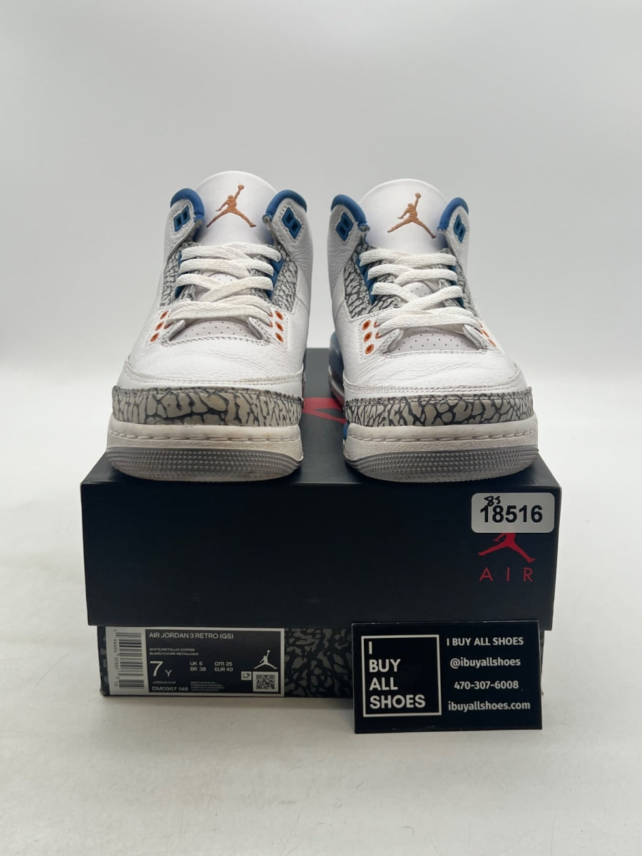Jordan 3 Retro Wizards (GS) 7Y (Moderately Worn Pre-Owned) - Image 2