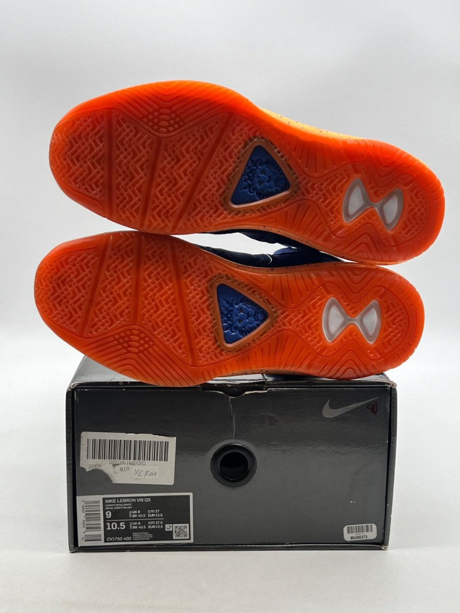 Nike LeBron 8 Hardwood Classic (2021) 9 (Lightly Worn Pre-Owned)NikeVarsity Royal/Orange Blaze-Total Orange-White - Image 8