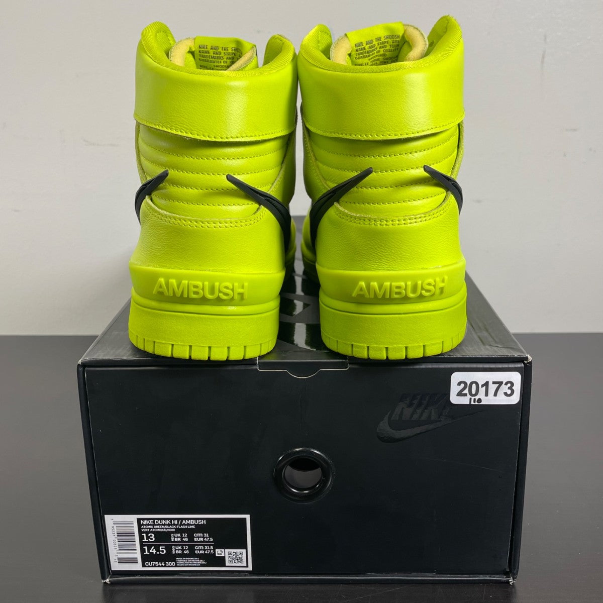 Nike Dunk High AMBUSH Flash Lime 13 (Moderately Worn Pre-Owned)NikeAtomic Green/Flash Lime-Black - Image 4
