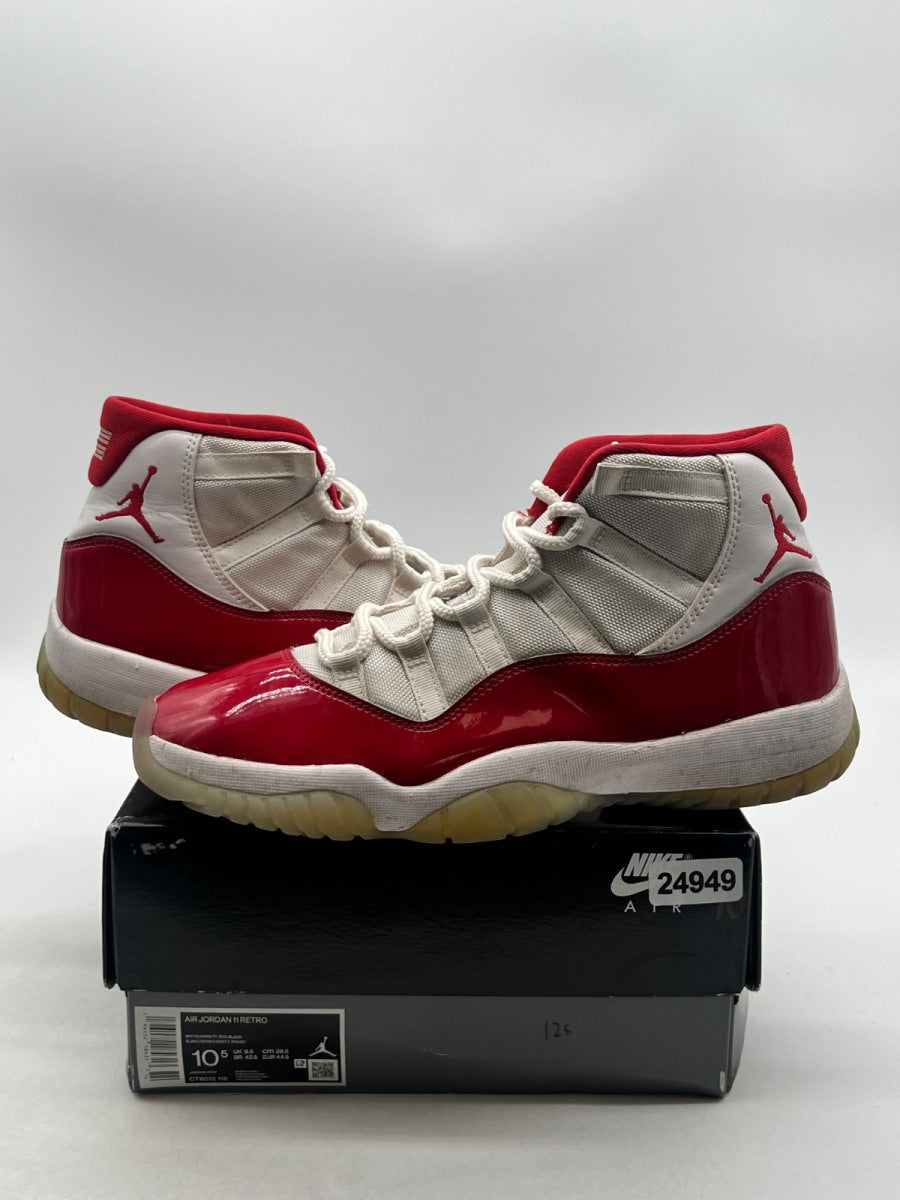 Jordan 11 Retro Cherry (2022) 10.5 (Moderately Worn Pre-Owned)JordanWhite/Varsity Red/Black - Image 1