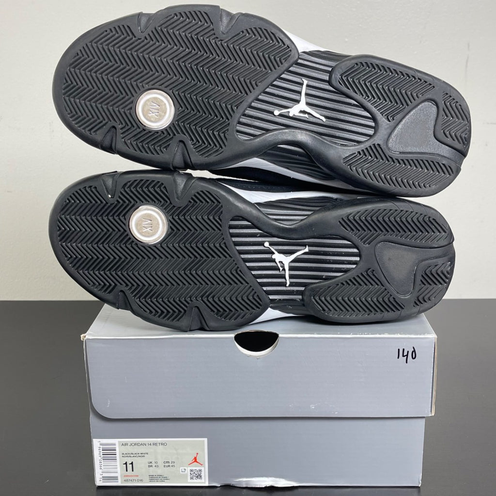 Jordan 14 Retro Black White 11 (Lightly Worn Pre-Owned)JordanBlack/Black/White/University Red - Image 5