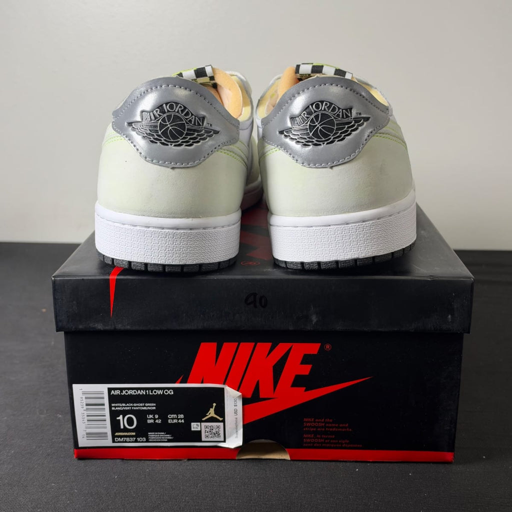 Jordan 1 Retro Low White Ghost Green Black (Size 10) - aux