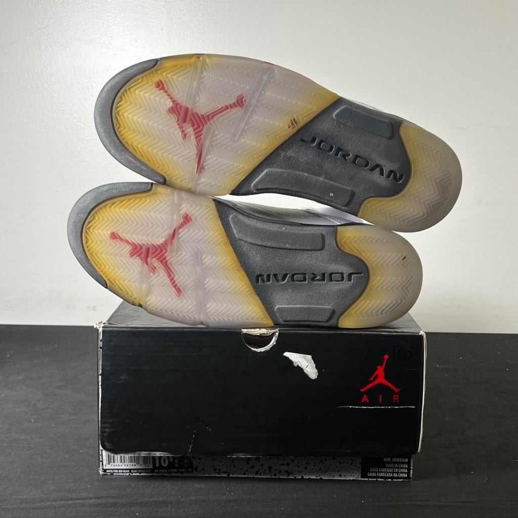 Jordan 5 Retro Fire Red (2013) 10.5 (Lightly Worn Pre-Owned)JordanWhite/Fire Red-Black - Image 6