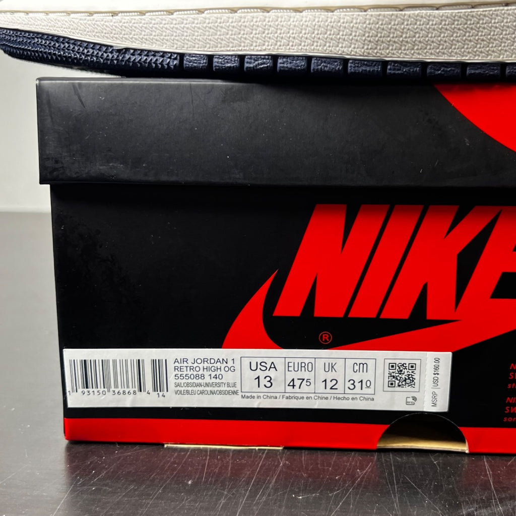 Jordan 1 Retro High Obsidian 13 (Lightly Worn Pre-Owned)JordanSail/Obsidian-University Blue - Image 4