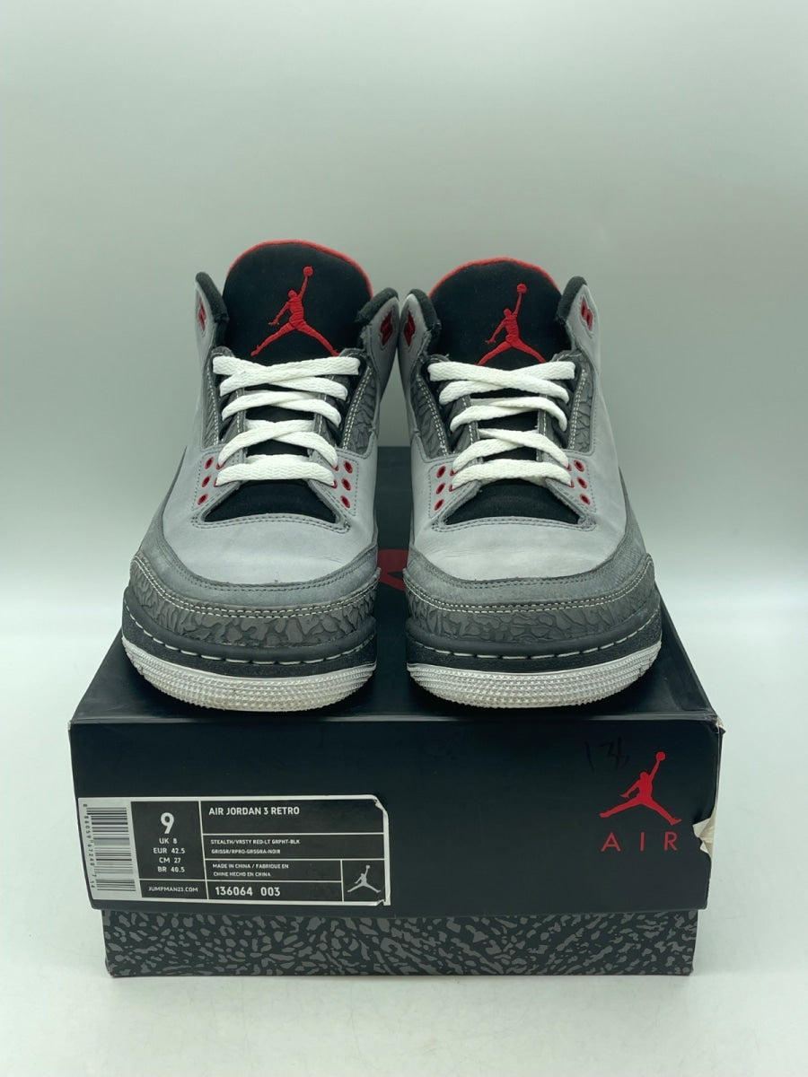 Jordan 3 Retro Stealth 9 (Moderately Worn Pre-Owned)JordanStealth/Varsity Red-Light Graphite-Black - Image 2
