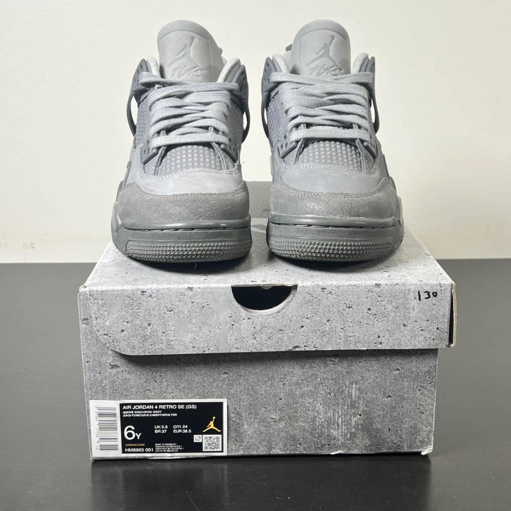 Jordan 4 Retro SE Paris Olympics Wet Cement (GS) 6Y (Lightly Worn Pre-Owned)JordanSmoke Grey/Iron Grey/Cement Grey - Image 3