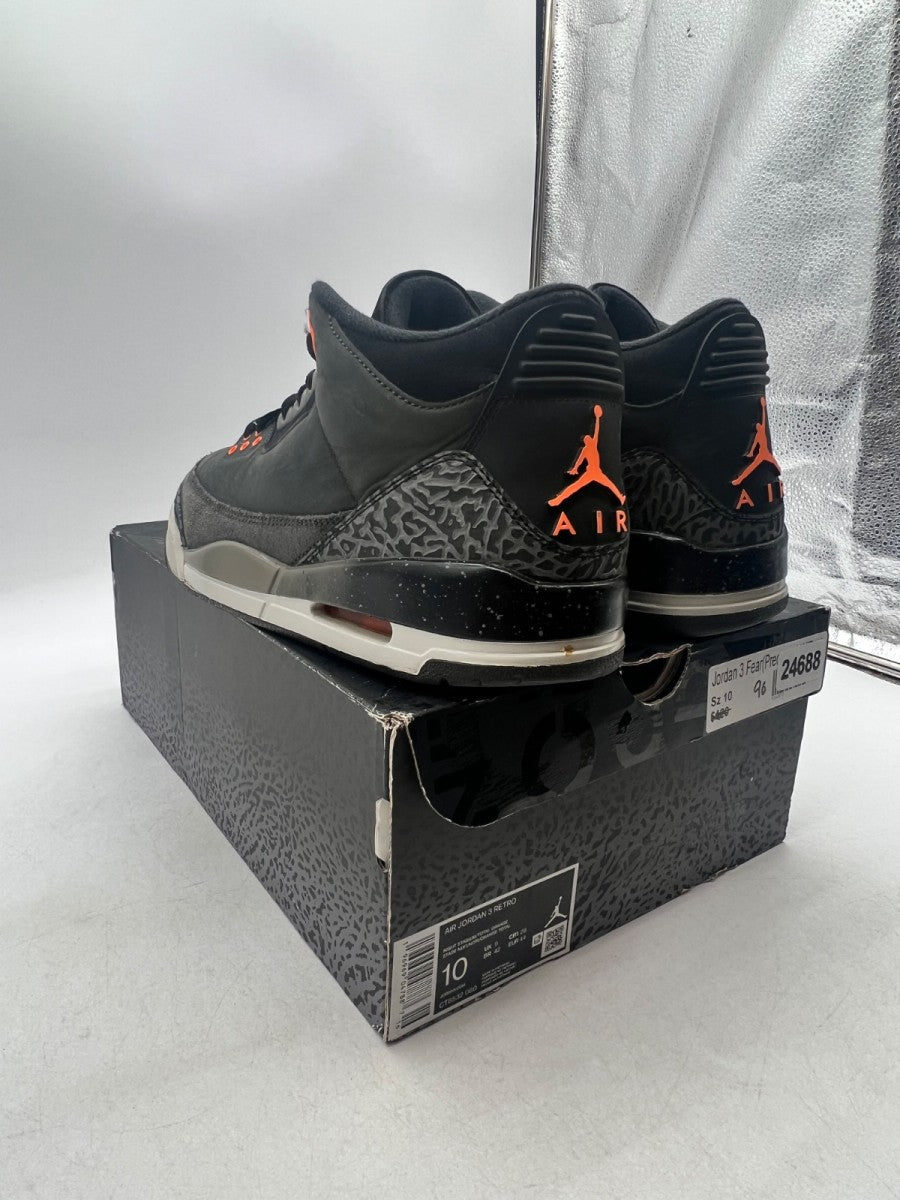 Jordan 3 Retro Fear Pack (2023) 10 (Moderately Worn Pre-Owned)JordanNight Stadium/Total Orange-Black-Flat Pewter-Neutral Grey - Image 4