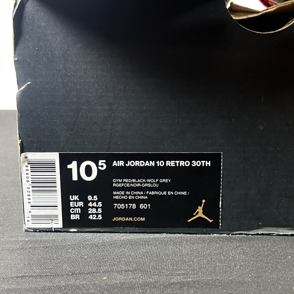 Jordan 10 Retro Bulls Over Broadway 10.5 (Moderately Worn Pre-Owned)JordanGym Red/Black-Wolf Grey - Image 6