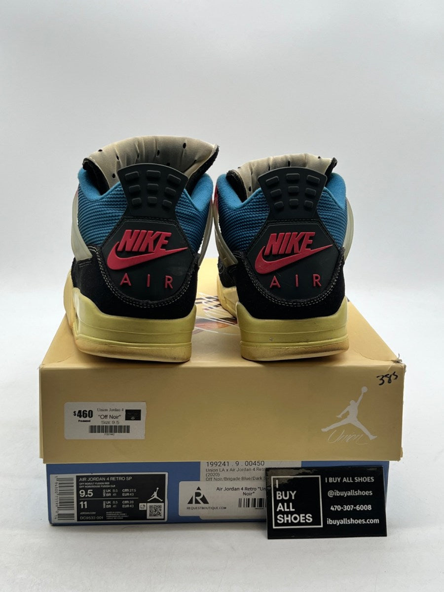 Jordan 4 Retro Union Off Noir 9.5 (Lightly Worn Pre-Owned) - Image 3