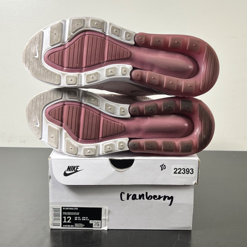 Nike Air Max 270 Barely Rose (Women's) 12W (Lightly Worn Pre-Owned)NikeBarely Rose/Vintage Wine-Elemental Rose - Image 6