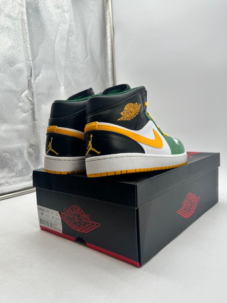 Jordan 1 Mid Retro Sonics 9.5 (Moderately Worn Pre-Owned) - Image 3