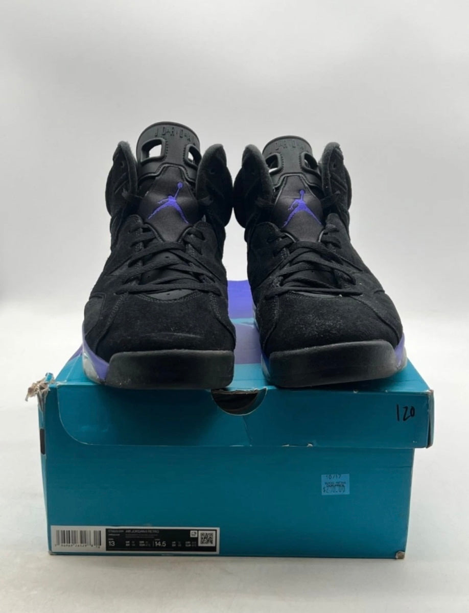 Jordan 6 Retro Aqua 13 (Moderately Worn Pre-Owned)JordanBlack/Bright Concord/Aquatone - Image 2