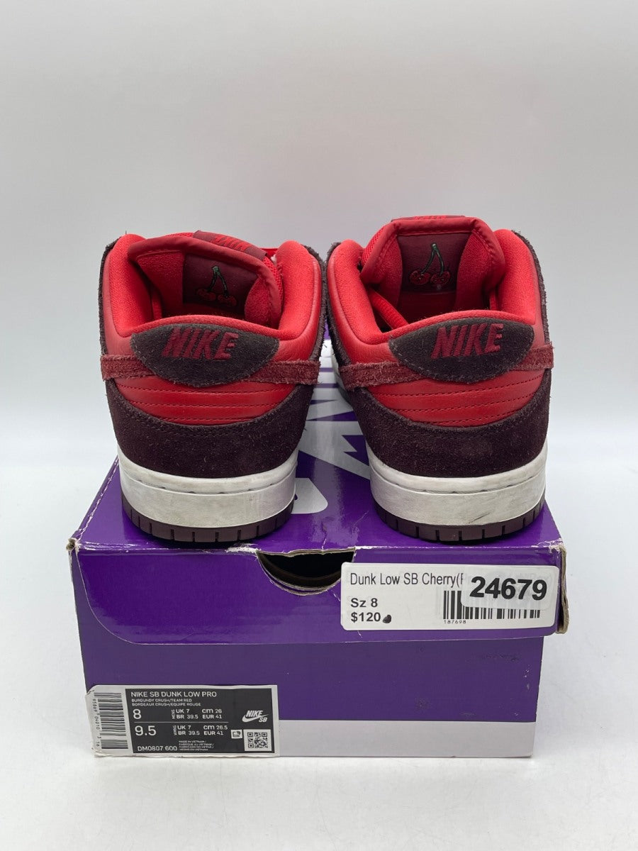 Nike SB Dunk Low Cherry 8 (Moderately Worn Pre-Owned)NikeBurgundy Crush/Team Red - Image 3