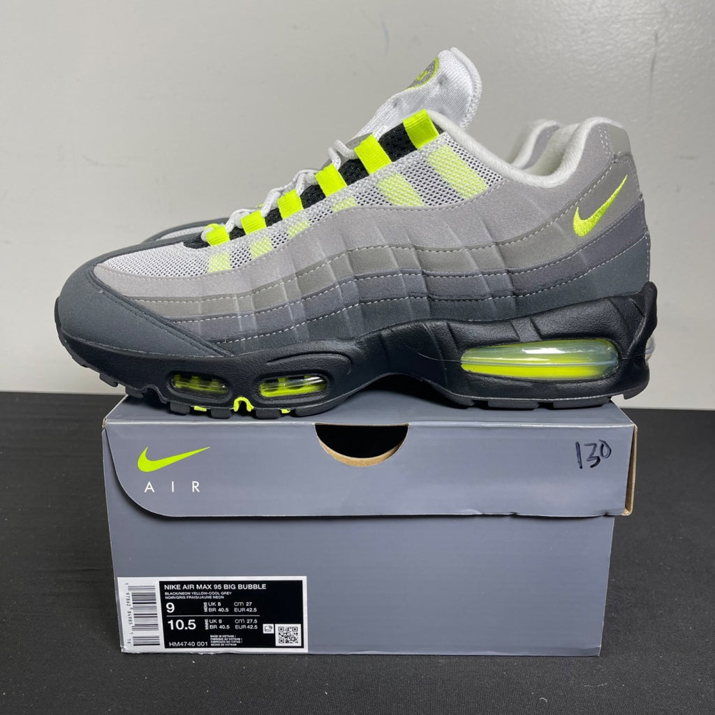 Nike Air Max 95 OG Big Bubble Neon (2025/2026) 9 (Moderately Worn Pre-Owned)NikeBlack/Neon Yellow/Cool Grey - Image 3
