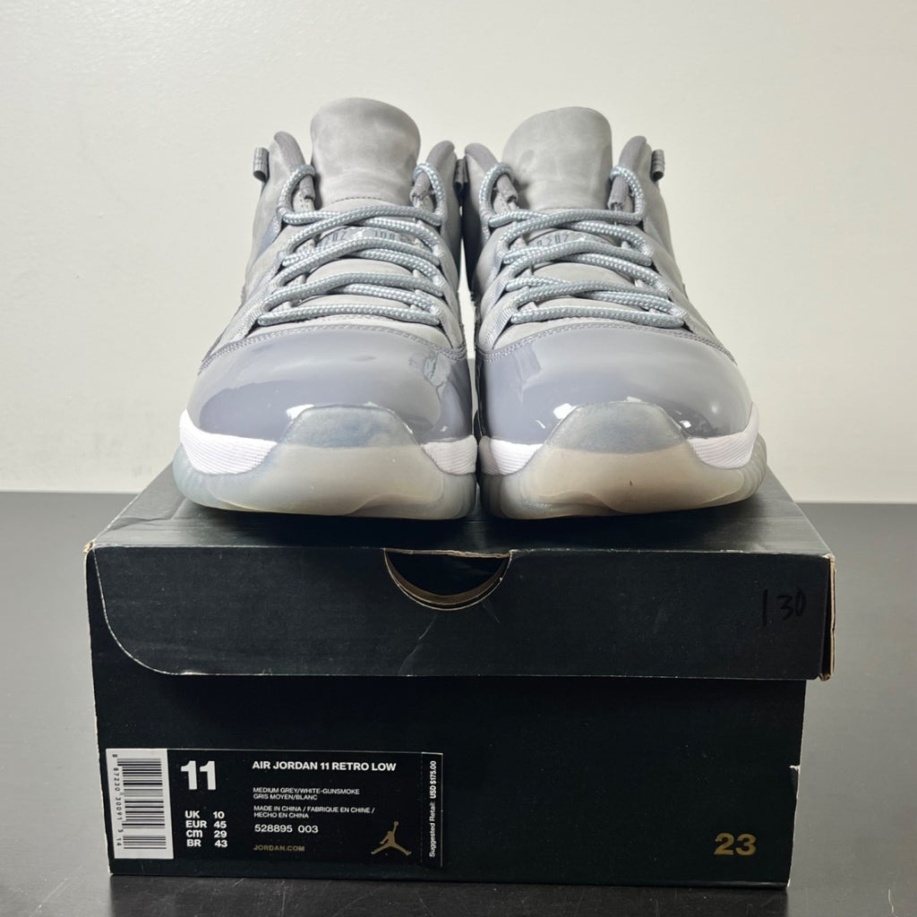 Jordan 11 Retro Low Cool Grey 11 (Lightly Worn Pre-Owned)JordanMedium Grey/White-Gunsmoke - Image 2