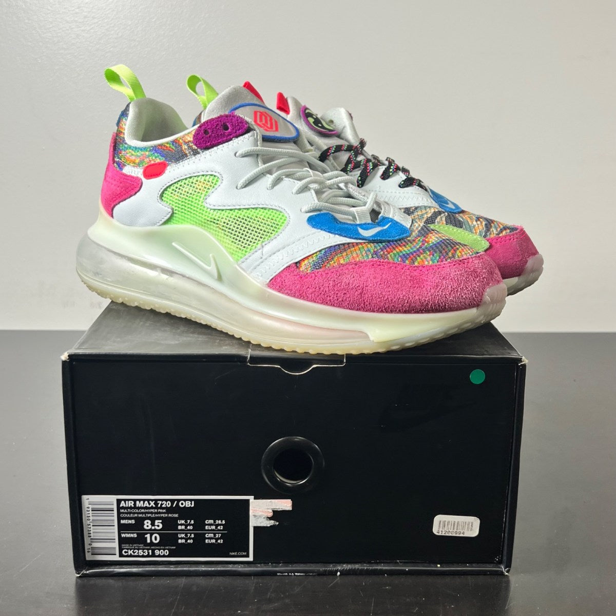 Nike Air Max 720 OBJ Odell Beckham Jr Young King of The Drip 8.5 (Lightly Worn Pre-Owned)NikeMulti-Color/Hyper Pink-Lime Blast - Image 1