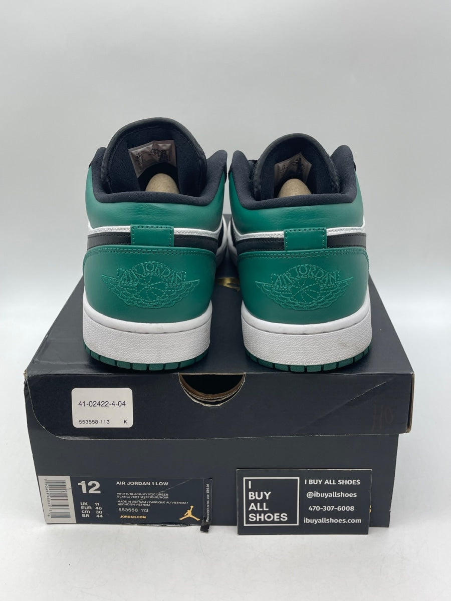 Jordan 1 Low White Black Mystic Green 12 (Moderately Worn Pre-Owned) - Image 3