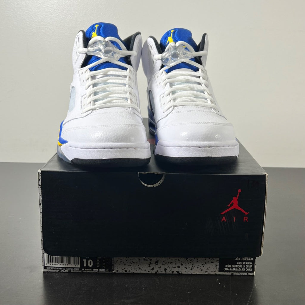 Jordan 5 Retro Laney (2013) 10 (Lightly Worn Pre-Owned)JordanWhite/Varsity Maize-Varsity Royal-Black - Image 2