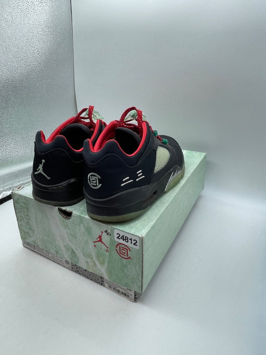Jordan 5 Retro Low CLOT Jade 11 (Moderately Worn Pre-Owned)JordanBlack/Classic Jade-Fire Red-Metallic Silver - Image 5