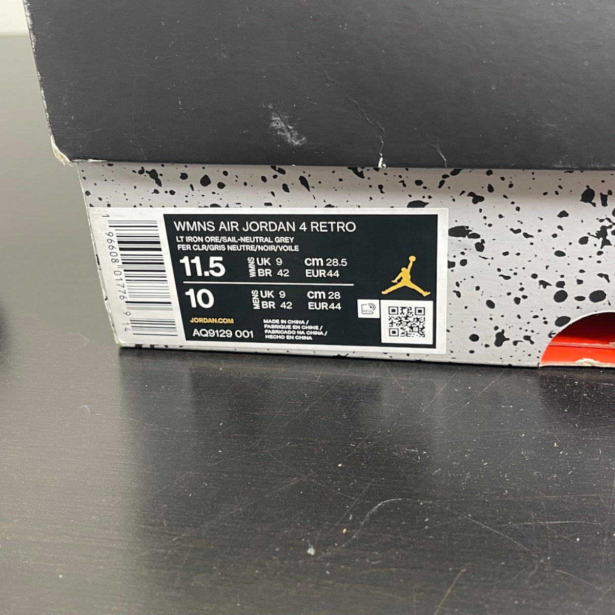 Jordan 4 Retro Frozen Moments (Women's) 11.5W (Moderately Worn Pre-Owned)JordanLight Iron Ore/Sail-Neutral Grey-Black-Metallic Silver - Image 7
