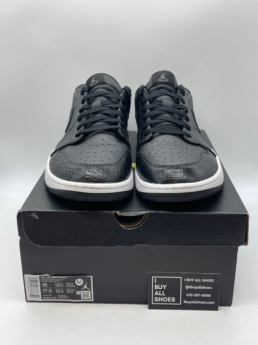 Air Jordan 1 Low Golf 'Black Crocodile' 16 (Moderately Worn Pre-Owned) - Image 2