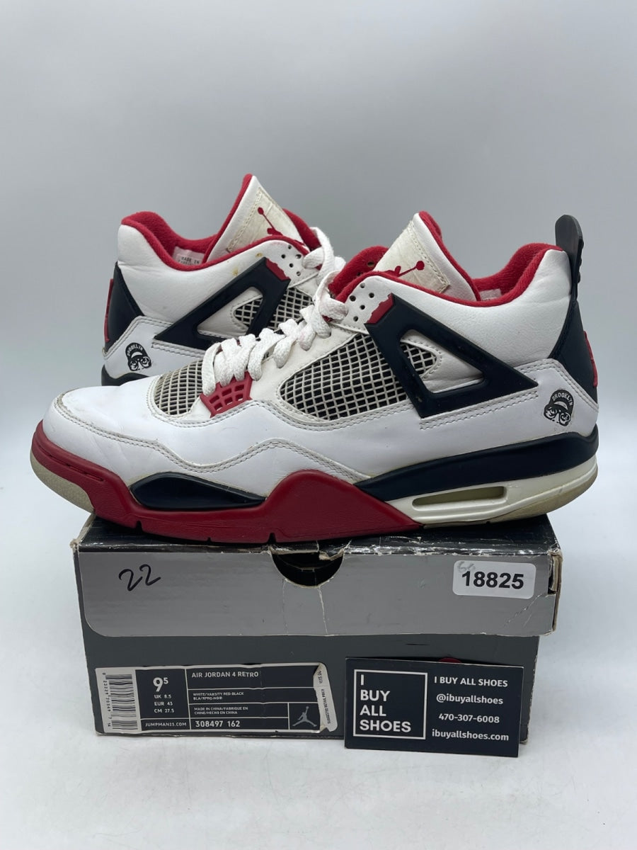 Jordan 4 Retro Fire Red Mars Blackmon 9.5 (Heavily Worn Pre-Owned) - Image 1