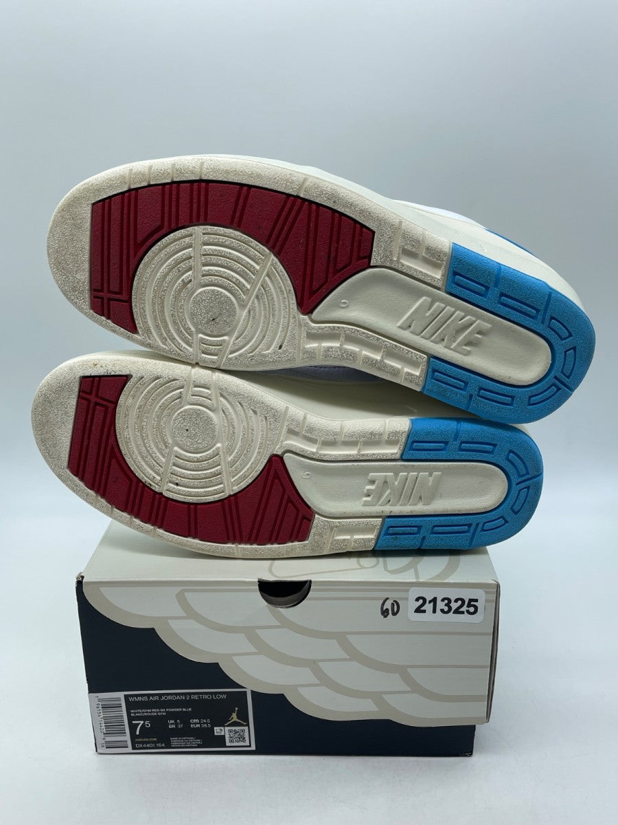 Jordan 2 Retro Low NC to Chi (Women's) 7.5W (Moderately Worn Pre-Owned)JordanWhite/Gym Red-Dark Powder Blue-Sail - Image 7