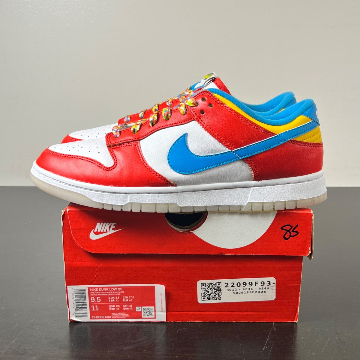 Nike Dunk Low QS LeBron James Fruity Pebbles (Size 9.5) Lightly Worn - Image 3