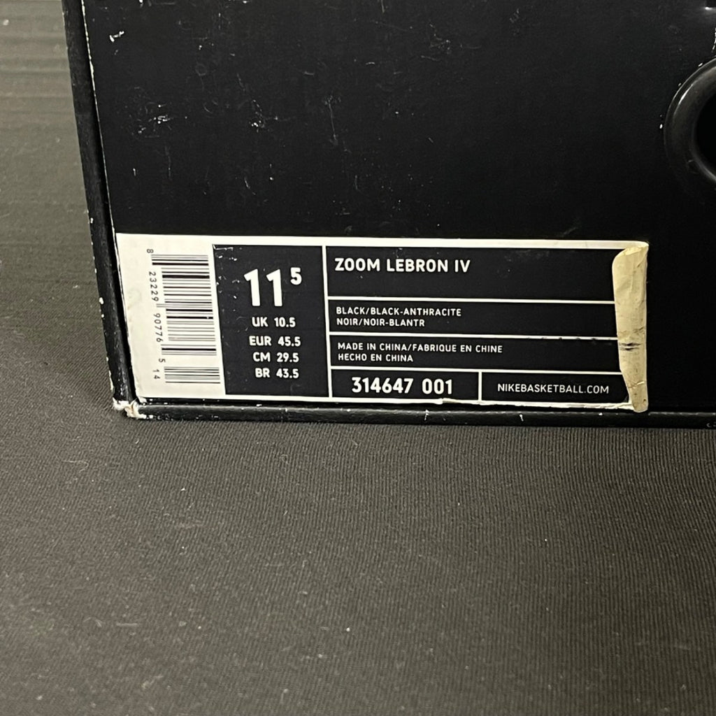 Nike LeBron 4 East Coast Blackout (2006) 11.5 (Moderately Worn Pre-Owned)NikeBlack/Black-Anthracite - Image 7