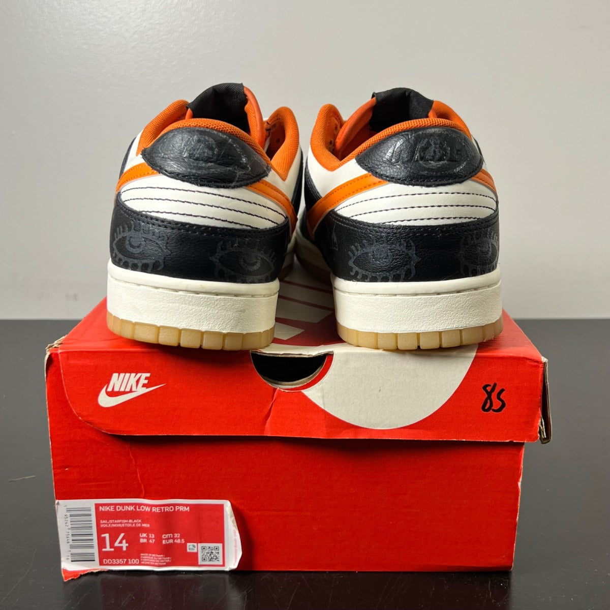 Nike Dunk Low PRM Halloween (2021) 14 (Lightly Worn Pre-Owned)NikeSail/Starfish-Black - Image 4