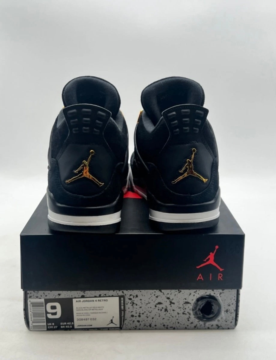 Jordan 4 Retro Royalty 9 (Lightly Worn Pre-Owned)JordanBlack/Metallic Gold-White - Image 3