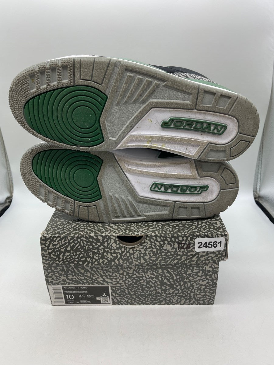Jordan 3 Retro Pine Green 10 (Moderately Worn Pre-Owned)JordanBlack/Silver/White/Pine Green - Image 7