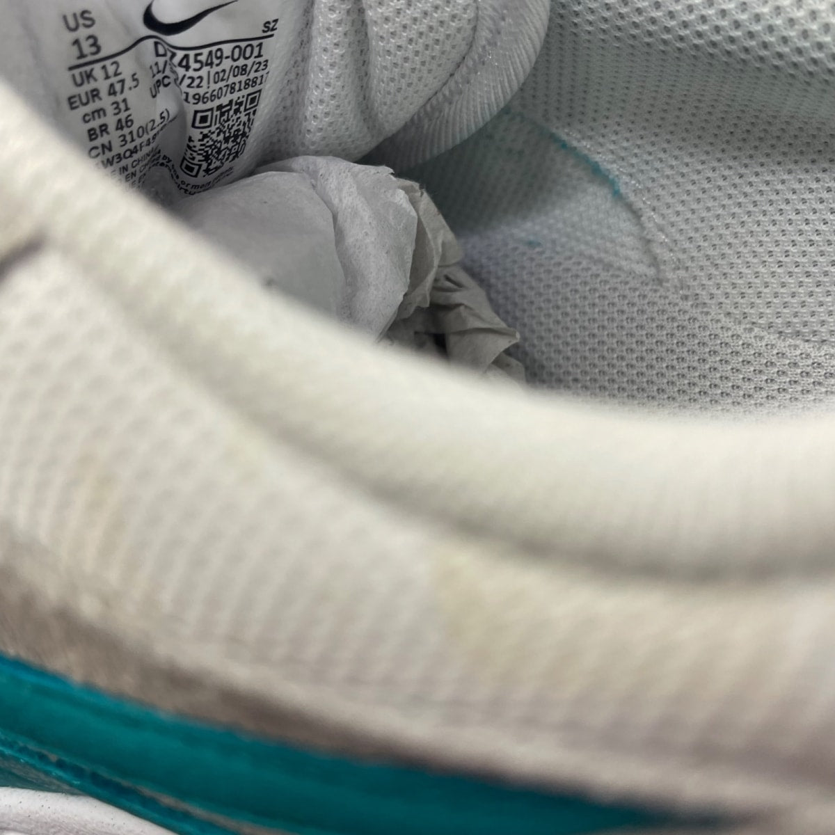 Nike Air Max 1 SC Clear Jade 13 (Moderately Worn Pre-Owned)NikeNeutral Grey/Clear Jade-White-Black - Image 6