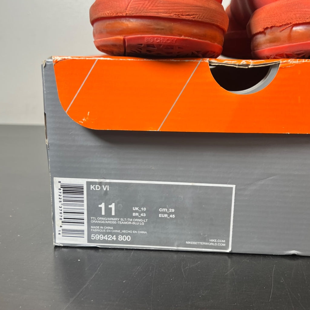 Nike KD 6 NYC 66 11 (Heavily Worn Pre-Owned)NikeTotal Orange/Armory Slate-Team Orange-Armory Blue - Image 5
