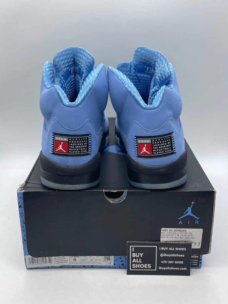 Jordan 5 Retro UNC University Blue 9 (Moderately Worn Pre-Owned) - Image 3