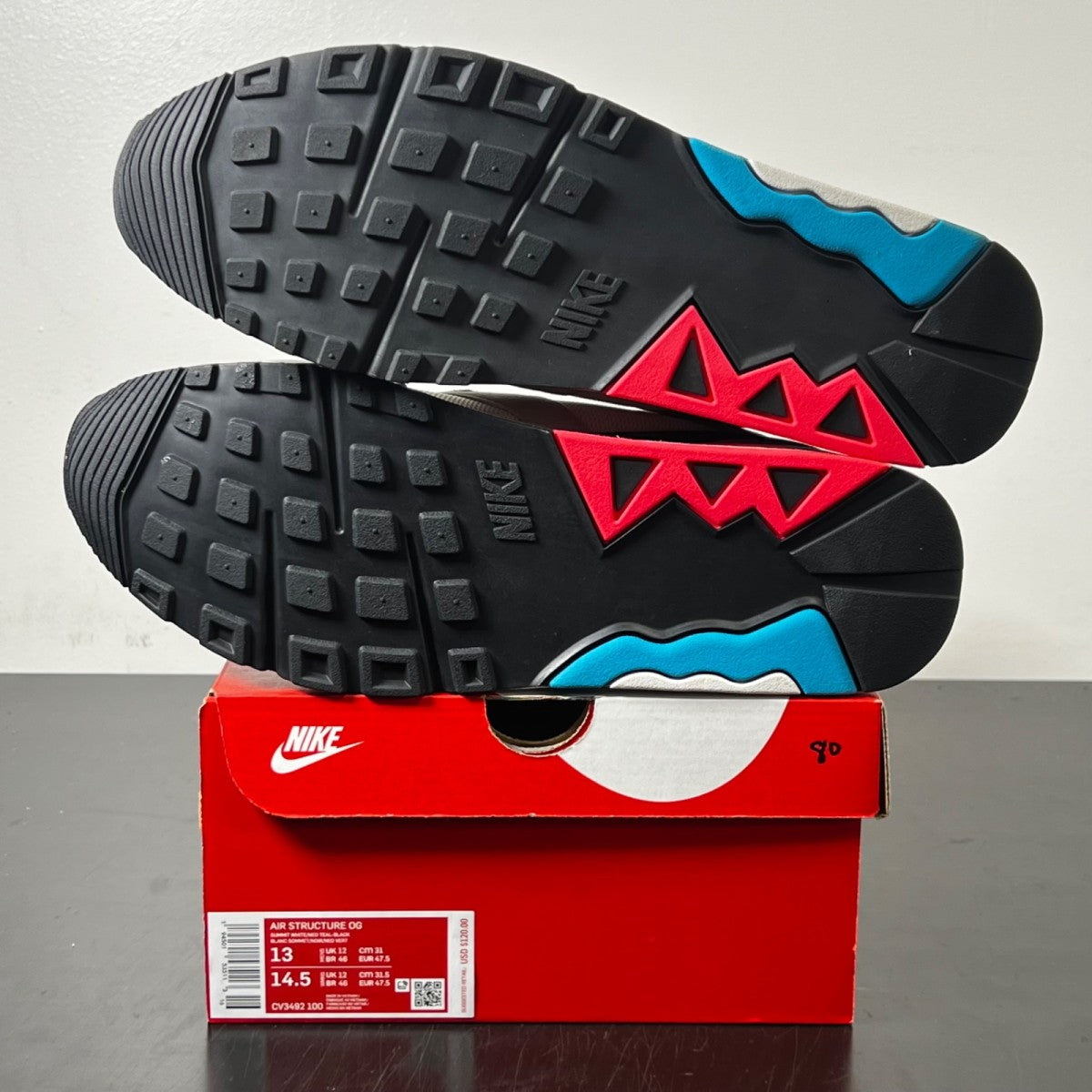 Nike Air Structure OG White Neo Teal 13 (Lightly Worn Pre-Owned)NikeWhite/Neo Teal - Image 4