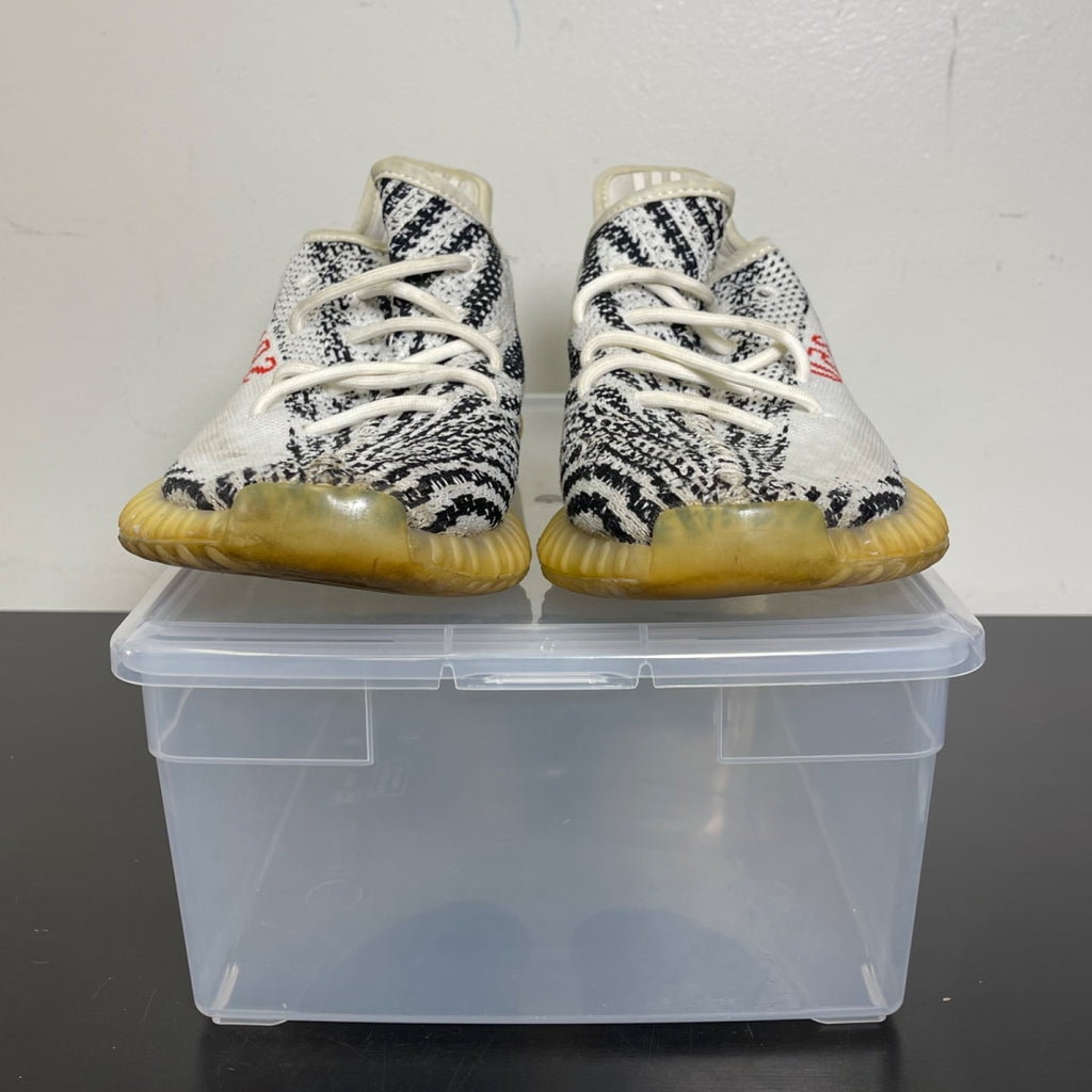 adidas Yeezy Boost 350 V2 Zebra 10.5 (Moderately Worn Pre-Owned)adidasWhite/Core Black/Red - Image 2