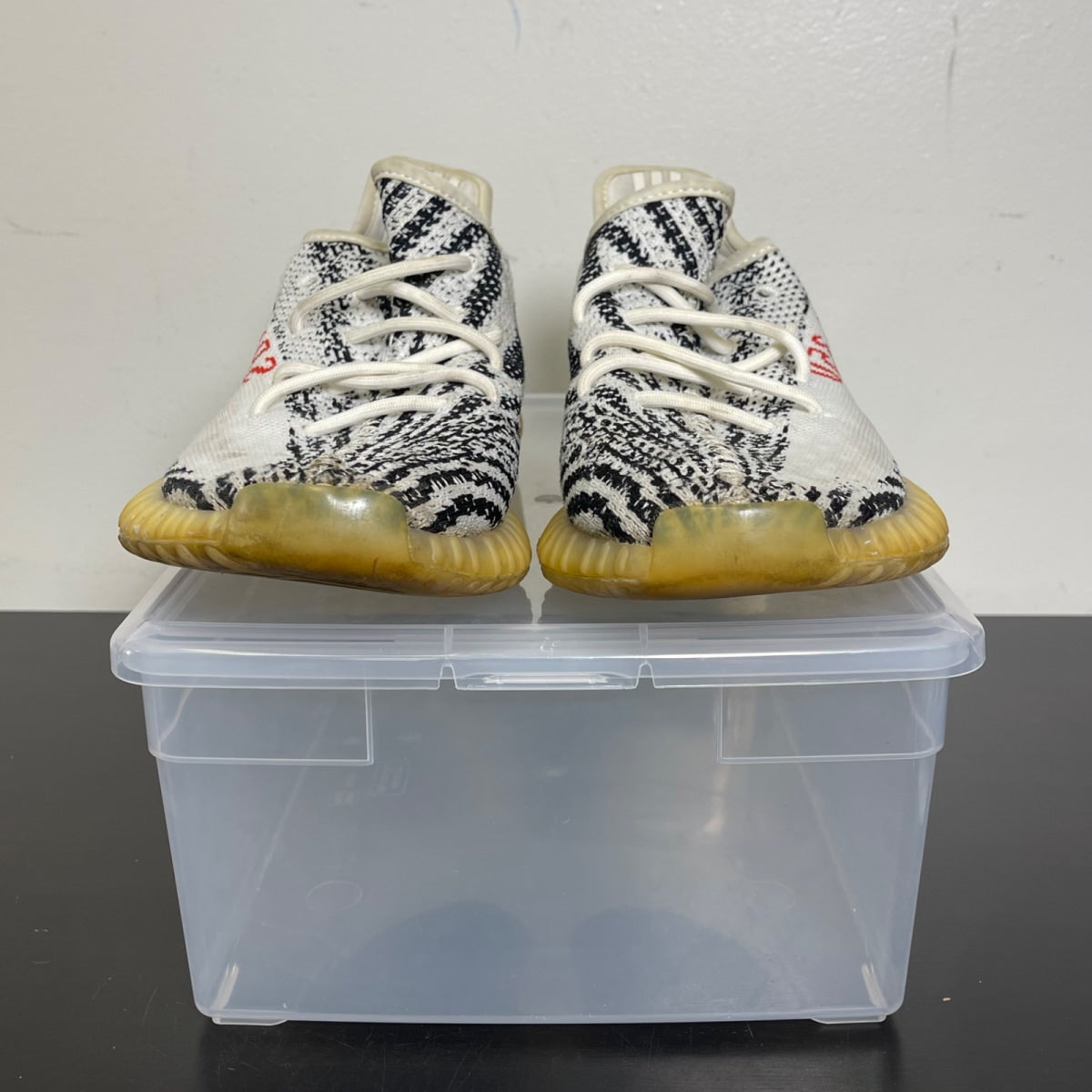 adidas Yeezy Boost 350 V2 Zebra 10.5 (Moderately Worn Pre-Owned)adidasWhite/Core Black/Red - Image 2