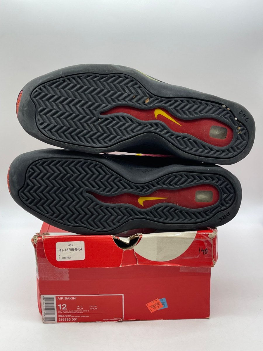 Nike Air Bakin OG (2014) 12 (Moderately Worn Pre-Owned)NikeBlack/Metallic Silver-Varsity Red-Orange Blaze - Image 7