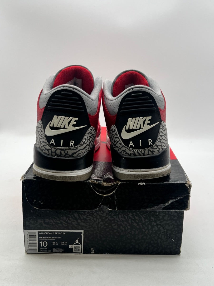 Jordan 3 Retro SE Unite 10 (Moderately Worn Pre-Owned)JordanFire Red/Fire Red-Cement Grey-Black - Image 3